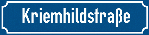 Straßenschild Kriemhildstraße