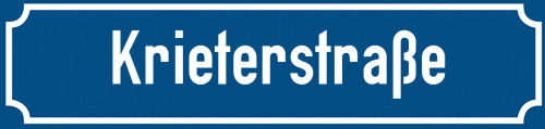 Straßenschild Krieterstraße