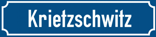 Straßenschild Krietzschwitz
