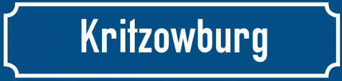 Straßenschild Kritzowburg