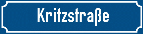 Straßenschild Kritzstraße