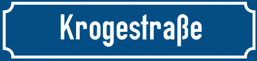 Straßenschild Krogestraße