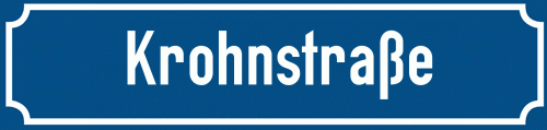Straßenschild Krohnstraße zum kostenlosen Download