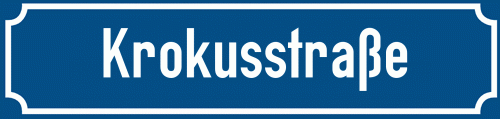 Straßenschild Krokusstraße