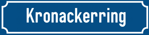 Straßenschild Kronackerring zum kostenlosen Download