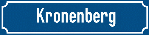 Straßenschild Kronenberg