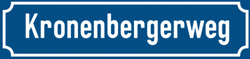 Straßenschild Kronenbergerweg