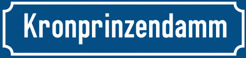 Straßenschild Kronprinzendamm zum kostenlosen Download