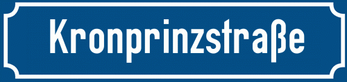 Straßenschild Kronprinzstraße