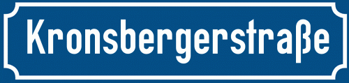 Straßenschild Kronsbergerstraße zum kostenlosen Download