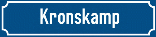 Straßenschild Kronskamp