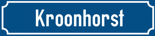 Straßenschild Kroonhorst