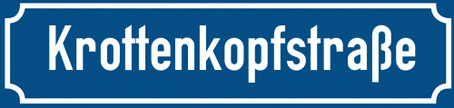 Straßenschild Krottenkopfstraße