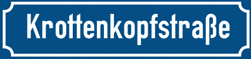 Straßenschild Krottenkopfstraße zum kostenlosen Download