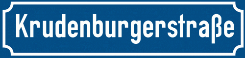 Straßenschild Krudenburgerstraße zum kostenlosen Download