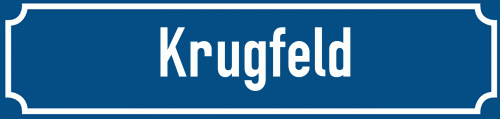 Straßenschild Krugfeld
