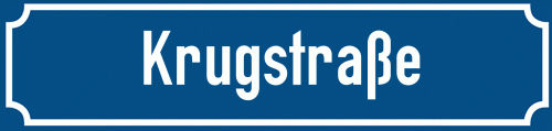 Straßenschild Krugstraße zum kostenlosen Download