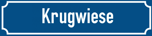 Straßenschild Krugwiese