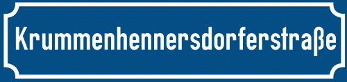 Straßenschild Krummenhennersdorferstraße zum kostenlosen Download
