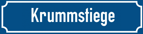 Straßenschild Krummstiege zum kostenlosen Download