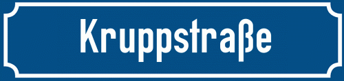 Straßenschild Kruppstraße zum kostenlosen Download