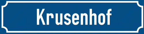Straßenschild Krusenhof zum kostenlosen Download