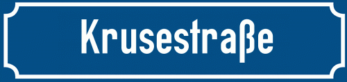Straßenschild Krusestraße
