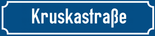 Straßenschild Kruskastraße zum kostenlosen Download