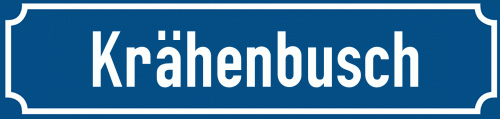 Straßenschild Krähenbusch