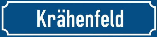 Straßenschild Krähenfeld