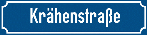 Straßenschild Krähenstraße