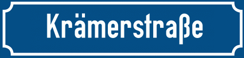 Straßenschild Krämerstraße zum kostenlosen Download
