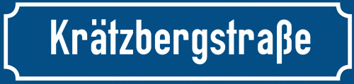 Straßenschild Krätzbergstraße