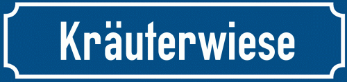 Straßenschild Kräuterwiese