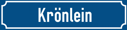 Straßenschild Krönlein