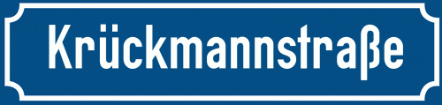 Straßenschild Krückmannstraße zum kostenlosen Download