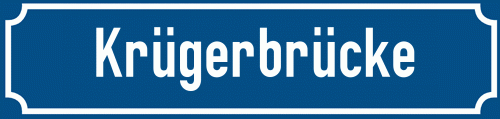 Straßenschild Krügerbrücke