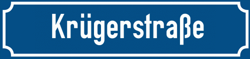 Straßenschild Krügerstraße zum kostenlosen Download