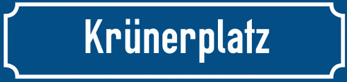 Straßenschild Krünerplatz zum kostenlosen Download