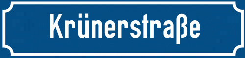 Straßenschild Krünerstraße zum kostenlosen Download