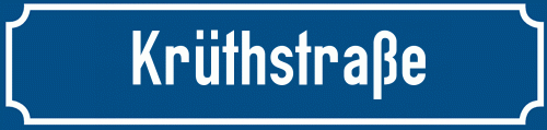 Straßenschild Krüthstraße