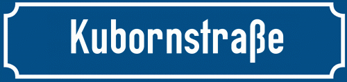 Straßenschild Kubornstraße