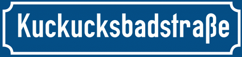 Straßenschild Kuckucksbadstraße zum kostenlosen Download