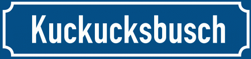 Straßenschild Kuckucksbusch