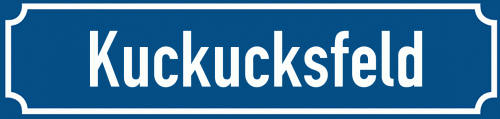 Straßenschild Kuckucksfeld