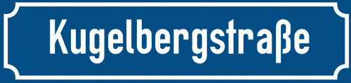Straßenschild Kugelbergstraße