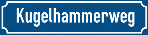 Straßenschild Kugelhammerweg