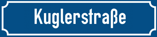 Straßenschild Kuglerstraße zum kostenlosen Download
