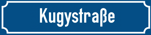 Straßenschild Kugystraße