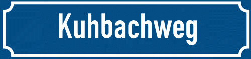 Straßenschild Kuhbachweg